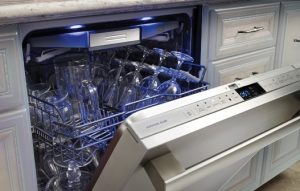 Thermador dishwasher with an open door