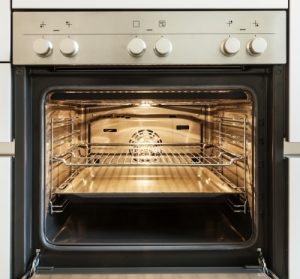 open and lit oven
